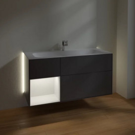 Тумба под раковину Villeroy & Boch Finion 119,6х49,8 см с подсветкой МДФ антрацит матовый лак/песок матовый лак G060HHGK
