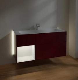 Тумба под раковину Villeroy & Boch Finion 119,6х49,8 см с подсветкой МДФ пион матовый лак/песок матовый лак G060HHHB