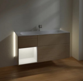 Тумба под раковину Villeroy & Boch Finion 119,6х49,8 см с подсветкой ДСП шпон дуба/песок матовый лак G060HHPC