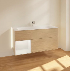 Тумба под раковину Villeroy & Boch Finion 119,6х49,8 см с подсветкой ДСП шпон дуба/песок матовый лак G060HHPC