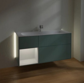 Тумба под раковину Villeroy & Boch Finion 119,6х49,8 см с подсветкой МДФ оливковый матовый лак/белый матовый лак G060MTGM