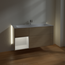Тумба под раковину Villeroy & Boch Finion 119,6х49,8 см с подсветкой ДСП шпон дуба/белый матовый лак G060MTPC