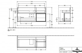 Тумба під раковину Villeroy & Boch Finion 119,6х49,8 см з підсвічуванням МДФ темно-синій матовий лак/оливковий матовий лак F070GMHG