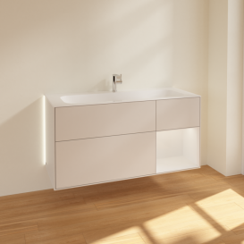 Тумба под раковину Villeroy & Boch Finion 119,6х49,8 см с подсветкой МДФ светло-серый матовый лак/глянцевый белый лак G070GFGJ