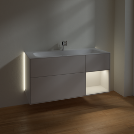 Тумба под раковину Villeroy & Boch Finion 119,6х49,8 см с подсветкой МДФ светло-серый матовый лак G070GJGJ