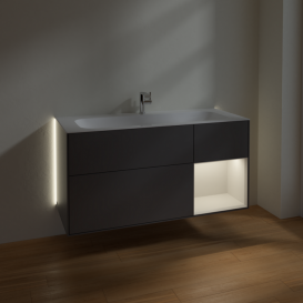 Тумба под раковину Villeroy & Boch Finion 119,6х49,8 см с подсветкой МДФ антрацит матовый/светло-серый матовый лак G070GJGK