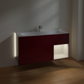 Тумба под раковину Villeroy & Boch Finion 119,6х49,8 см с подсветкой МДФ пион матовый лак/светло-серый матовый лак G070GJHB