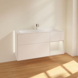 Тумба под раковину Villeroy & Boch Finion 119,6х49,8 см с подсветкой МДФ белый матовый лак/светло-серый матовый лак G070GJMT