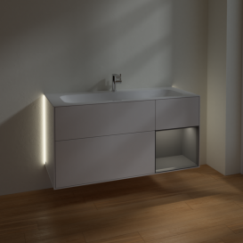 Тумба под раковину Villeroy & Boch Finion 119,6х49,8 см с подсветкой МДФ глянцевый белый лак/антрацит матовый лак G070GKGF