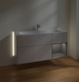 Тумба під раковину Villeroy & Boch Finion 119,6х49,8 см з підсвічуванням МДФ світло-сірий матовий лак/антрацит матовий лак G070GKGJ