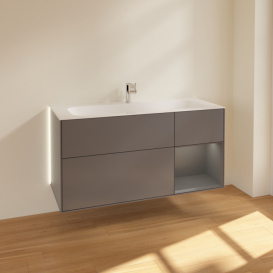 Тумба под раковину Villeroy & Boch Finion 119,6х49,8 см с подсветкой МДФ антрацит матовый лак G070GKGK