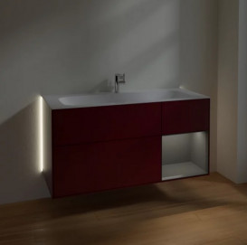 Тумба под раковину Villeroy & Boch Finion 119,6х49,8 см с подсветкой МДФ пион матовый лак/антрацит матовый лак G070GKHB
