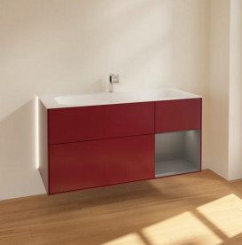 Тумба под раковину Villeroy & Boch Finion 119,6х49,8 см с подсветкой МДФ пион матовый лак/антрацит матовый лак G070GKHB