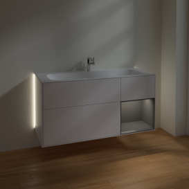 Тумба под раковину Villeroy & Boch Finion 119,6х49,8 см с подсветкой МДФ белый матовый лак/антрацит матовый лак G070GKMT
