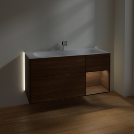 Тумба під раковину Villeroy & Boch Finion 119,6х49,8 см з підсвічуванням ДСП шпон волоського горіха G070GNGN