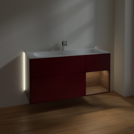 Тумба под раковину Villeroy & Boch Finion 119,6х49,8 см с подсветкой МДФ пион матовый лак/шпон грецкого ореха G070GNHB