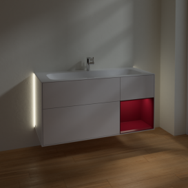 Тумба под раковину Villeroy & Boch Finion 119,6х49,8 см с подсветкой МДФ глянцевый белый лак/пион матовый лак G070HBGF