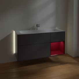 Тумба под раковину Villeroy & Boch Finion 119,6х49,8 см с подсветкой МДФ антрацит матовый лак/пион матовый лак G070HBGK