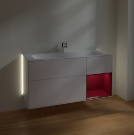 Тумба под раковину Villeroy & Boch Finion 119,6х49,8 см с подсветкой МДФ белый матовый лак/пион матовый лак G070HBMT
