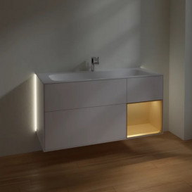 Тумба под раковину Villeroy & Boch Finion 119,6х49,8 см с подсветкой МДФ белый матовый лак/золотой матовый лак G070HFMT