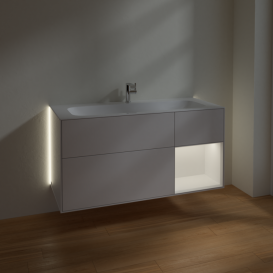 Тумба под раковину Villeroy & Boch Finion 119,6х49,8 см с подсветкой МДФ глянцевый белый лак/белый матовый лак G070MTGF