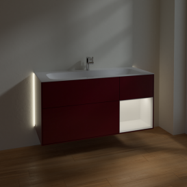 Тумба под раковину Villeroy & Boch Finion 119,6х49,8 см с подсветкой МДФ пион матовый лак/белый матовый лак G070MTHB