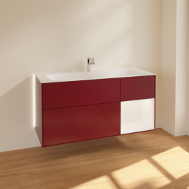 Тумба под раковину Villeroy & Boch Finion 119,6х49,8 см с подсветкой МДФ пион матовый лак/белый матовый лак G070MTHB