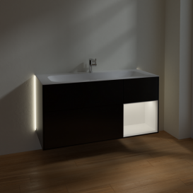 Тумба под раковину Villeroy & Boch Finion 119,6х49,8 см с подсветкой МДФ черный матовый лак/белый матовый лак G070MTPD