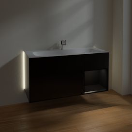 Тумба под раковину Villeroy & Boch Finion 119,6х49,8 см с подсветкой МДФ черный матовый лак G070PDPD