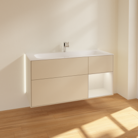 Тумба під раковину Villeroy & Boch Finion 119,6х49,8 см з підсвічуванням МДФ пісок матовий лак/світло-сірий матовий лак G070GJHH