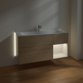 Тумба под раковину Villeroy & Boch Finion 119,6х49,8 см с подсветкой ДСП шпон дуба/светло-серый матовый лак G070GJPC