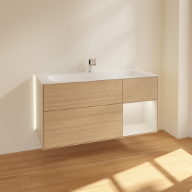 Тумба под раковину Villeroy & Boch Finion 119,6х49,8 см с подсветкой ДСП шпон дуба/светло-серый матовый лак G070GJPC