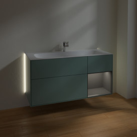 Тумба под раковину Villeroy & Boch Finion 119,6х49,8 см с подсветкой МДФ оливковый матовый лак/антрацит матовый лак G070GKGM