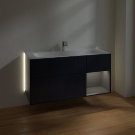 Тумба под раковину Villeroy & Boch Finion 119,6х49,8 см с подсветкой МДФ темно-синий матовый лак/антрацит матовый лак G070GKHG