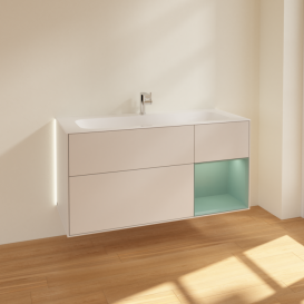 Тумба під раковину Villeroy & Boch Finion 119,6х49,8 см з підсвічуванням МДФ світло-сірий матовий лак/оливковий матовий лак G070GMGJ