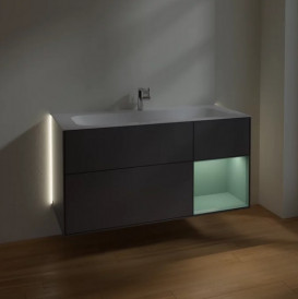 Тумба под раковину Villeroy & Boch Finion 119,6х49,8 см с подсветкой МДФ антрацит матовый лак/оливковый матовый лак G070GMGK