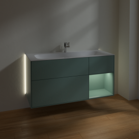 Тумба под раковину Villeroy & Boch Finion 119,6х49,8 см с подсветкой МДФ оливковый матовый лак G070GMGM