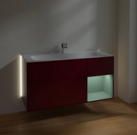 Тумба под раковину Villeroy & Boch Finion 119,6х49,8 см с подсветкой МДФ пион матовый лак/оливковый матовый лак G070GMHB