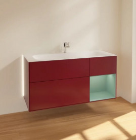 Тумба под раковину Villeroy & Boch Finion 119,6х49,8 см с подсветкой МДФ пион матовый лак/оливковый матовый лак G070GMHB