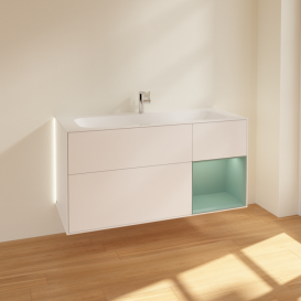 Тумба под раковину Villeroy & Boch Finion 119,6х49,8 см с подсветкой МДФ белый матовый лак/оливковый матовый лак G070GMMT