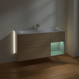 Тумба под раковину Villeroy & Boch Finion 119,6х49,8 см с подсветкой ДСП шпон дуба/оливковый матовый лак G070GMPC