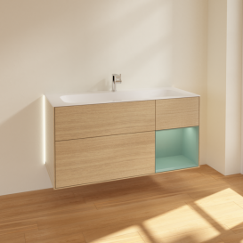 Тумба под раковину Villeroy & Boch Finion 119,6х49,8 см с подсветкой ДСП шпон дуба/оливковый матовый лак G070GMPC