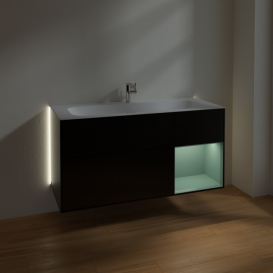 Тумба под раковину Villeroy & Boch Finion 119,6х49,8 см с подсветкой МДФ черный матовый лак/оливковый матовый лак G070GMPD