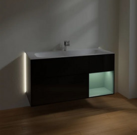 Тумба под раковину Villeroy & Boch Finion 119,6х49,8 см с подсветкой МДФ глянцевый черный лак/оливковый матовый лак G070GMPH