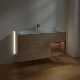Тумба под раковину Villeroy & Boch Finion 119,6х49,8 см с подсветкой ДСП шпон дуба/шпон грецкого ореха G070GNPC