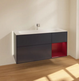 Тумба под раковину Villeroy & Boch Finion 119,6х49,8 см с подсветкой МДФ темно-синий матовый лак/пион матовый лак G070HBHG