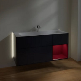 Тумба под раковину Villeroy & Boch Finion 119,6х49,8 см с подсветкой МДФ темно-синий матовый лак/пион матовый лак G070HBHG