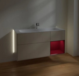 Тумба под раковину Villeroy & Boch Finion 119,6х49,8 см с подсветкой МДФ песок матовый лак/пион матовый лак G070HBHH