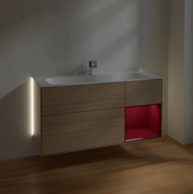 Тумба под раковину Villeroy & Boch Finion 119,6х49,8 см с подсветкой ДСП шпон дуба/пион матовый лак G070HBPC