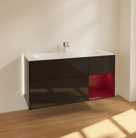 Тумба під раковину Villeroy & Boch Finion 119,6х49,8 см із підсвічуванням МДФ глянсовий чорний лак/оливковий матовий лак G070HBPH